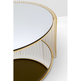 Coffee Table Wire Double Brass Ø80cm KARE MIAMI