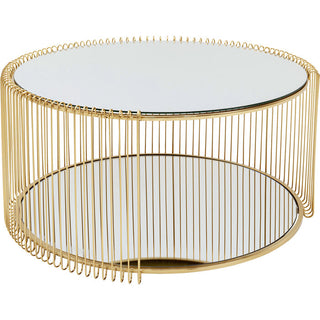 Coffee Table Wire Double Brass Ø80cm KARE MIAMI