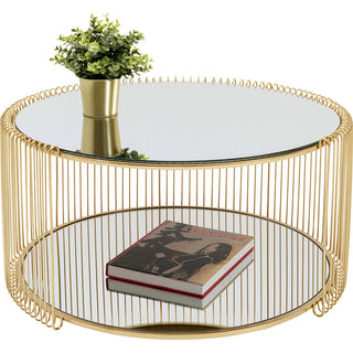 Coffee Table Wire Double Brass Ø80cm KARE MIAMI