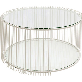 Coffee Table Wire Double Greige Ø80cm KARE MIAMI
