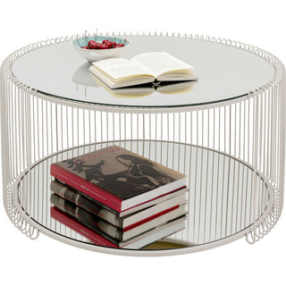 Coffee Table Wire Double Greige Ø80cm KARE MIAMI
