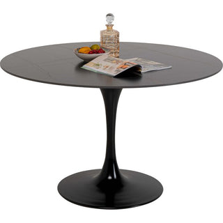 Table Invitation Set Ceramic Black Black Ø120cm KARE MIAMI