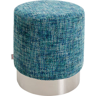 Stool Berry High Silver Light Blue Ø39cm KARE MIAMI