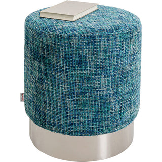 Stool Berry High Silver Light Blue Ø39cm KARE MIAMI