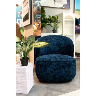 Swivel Armchair Ellie Blue KARE MIAMI