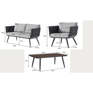 Sofa Set Rimini Anthracite (4/part) KARE MIAMI