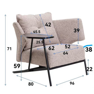 Armchair Taylor Beige Tray KARE MIAMI