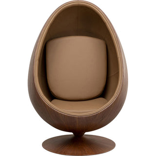 Swivel Armchair Eye Ball Walnut KARE MIAMI