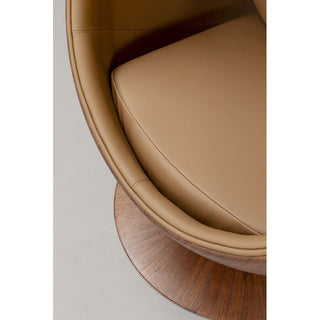 Swivel Armchair Eye Ball Walnut KARE MIAMI