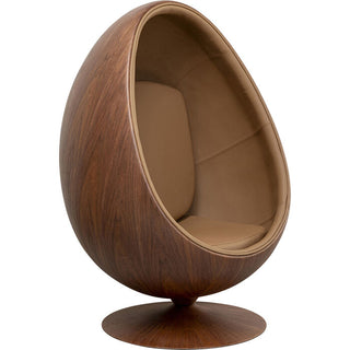 Swivel Armchair Eye Ball Walnut KARE MIAMI
