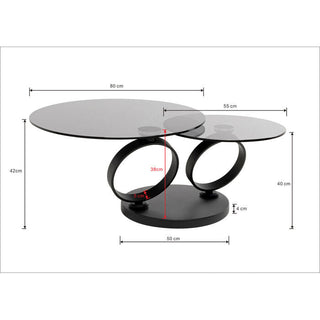Coffee Table Beverly Smoke Black 132x80cm KARE MIAMI