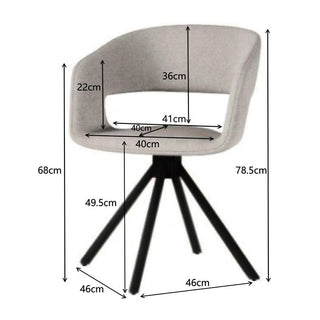 Swivel Chair Gina Greige Black KARE MIAMI