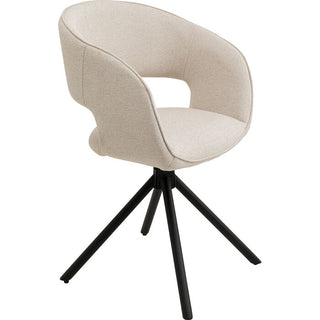 Swivel Chair Gina Greige Black KARE MIAMI