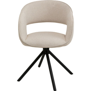 Swivel Chair Gina Greige Black KARE MIAMI