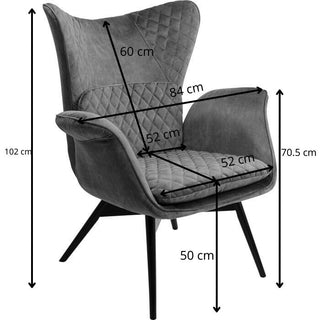 Armchair Tudor Velvet Gold Brown KARE MIAMI