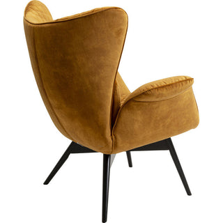 Armchair Tudor Velvet Gold Brown KARE MIAMI