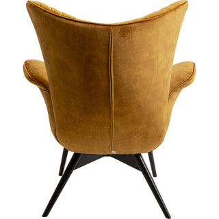 Armchair Tudor Velvet Gold Brown KARE MIAMI