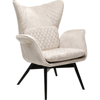 Armchair Tudor Velvet Creme KARE MIAMI