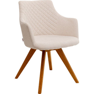 Swivel Chair Coco Wood Cream KARE MIAMI