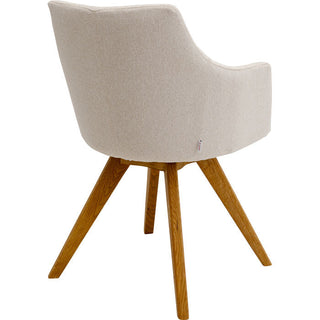 Swivel Chair Coco Wood Cream KARE MIAMI