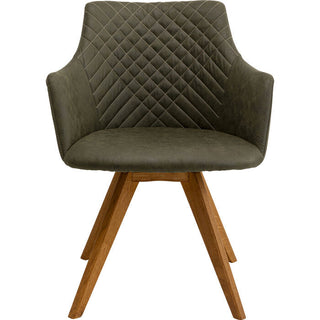 Swivel Chair Coco Wood Green KARE MIAMI