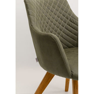 Swivel Chair Coco Wood Green KARE MIAMI