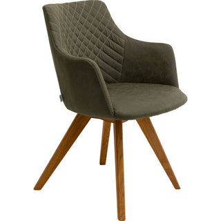 Swivel Chair Coco Wood Green KARE MIAMI