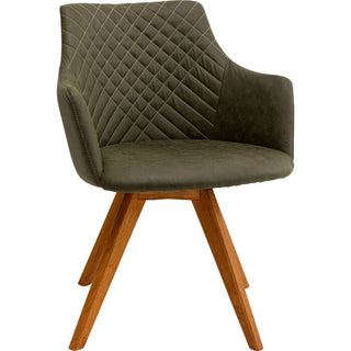 Swivel Chair Coco Wood Green KARE MIAMI