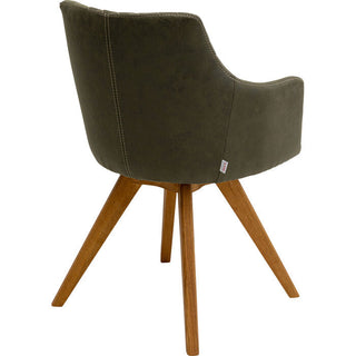 Swivel Chair Coco Wood Green KARE MIAMI