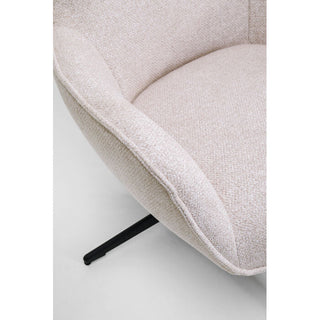 Swivel Armchair + Hocker Jules Beige KARE MIAMI