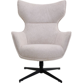 Swivel Armchair + Hocker Jules Beige KARE MIAMI