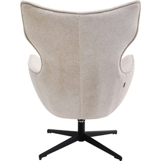 Swivel Armchair + Hocker Jules Beige KARE MIAMI
