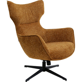 Swivel Armchair + Hocker Jules Yellow KARE MIAMI