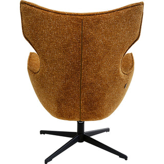 Swivel Armchair + Hocker Jules Yellow KARE MIAMI