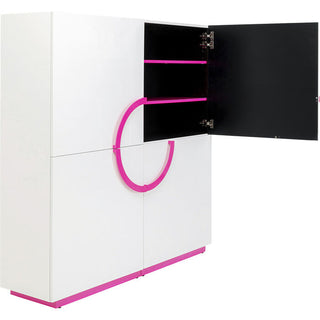 Cabinet Tresor White Pink 160x166cm KARE MIAMI