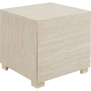 Side Table Travertino Drawer 45x45cm KARE MIAMI