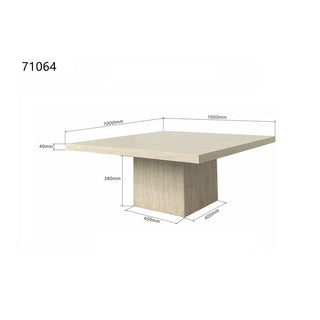 Coffee Table Travertino 100x100cm KARE MIAMI