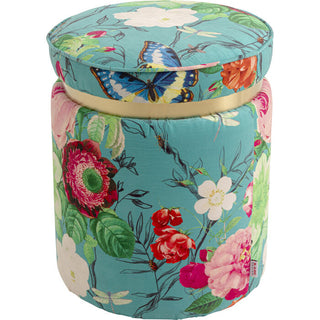 Stool Flower Fever Blue Ø39cm KARE MIAMI