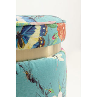Stool Flower Fever Blue Ø39cm KARE MIAMI
