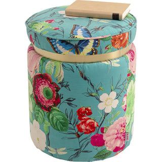Stool Flower Fever Blue Ø39cm KARE MIAMI