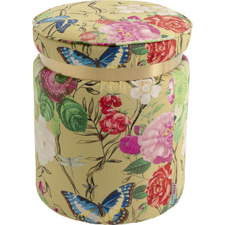 Stool Flower Fever Yellow Ø39cm KARE MIAMI