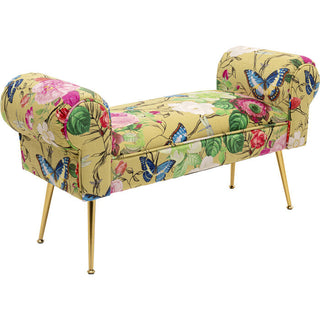 Bench Wing Flower Fever Yellow 100cm KARE MIAMI