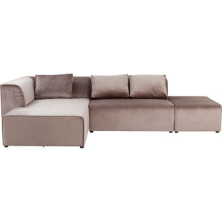 Corner Sofa Infinity Velvet Taupe Left KARE MIAMI