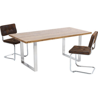 Table Jackie Oak Chrome 200x100 KARE MIAMI