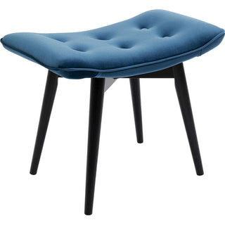 Stool Black Vicky Velvet Bluegreen 46x59cm KARE MIAMI
