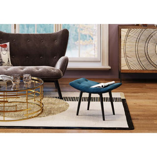 Stool Black Vicky Velvet Bluegreen 46x59cm KARE MIAMI
