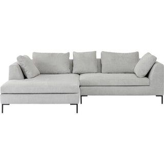 Corner Sofa Gianni Cord Grey Left - DEKOR