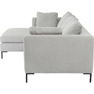 Corner Sofa Gianni Cord Grey Left - DEKOR