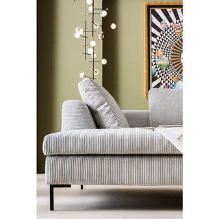Corner Sofa Gianni Cord Grey Left - DEKOR