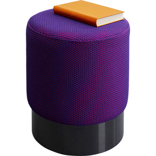 Stool Jody Purple Mesh Black Ø35cm - DEKOR